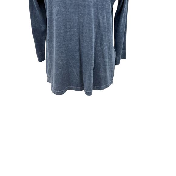 Wrap London Garment Dyed Top Blouse Tee Shirt Hemp Cotton Blue Size US 12 - Picture 4 of 12